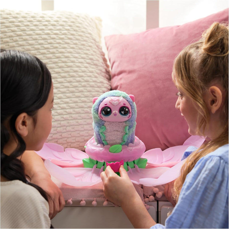 Hatchimals - Bloomables Ma Fleur Magique KittyFly - Chenille Papillon Double Éclosion À Répéter - Peluches Et Animaux Interactifs - 100 Sons & Réactions - Jouet Enfant 5 Ans Et +