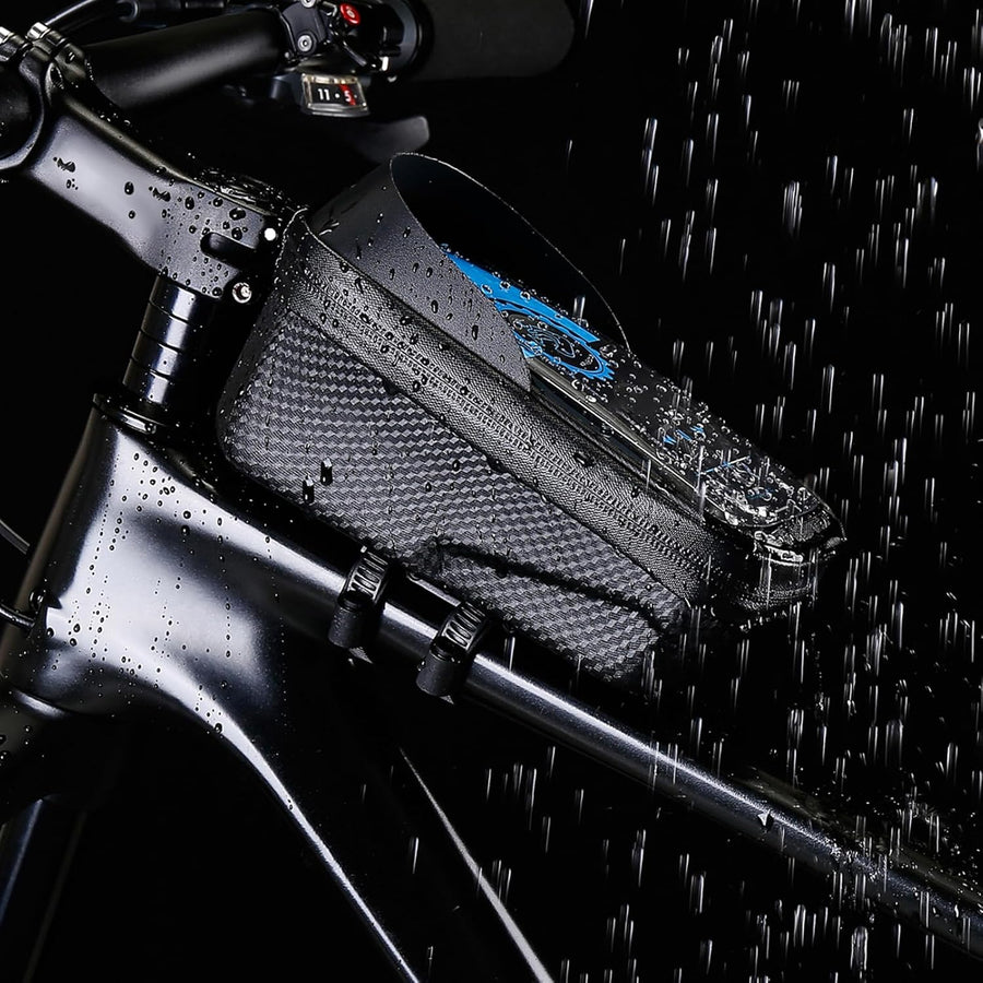 Sacoche Cadre de Vélo Guidon Etanche Téléphone Portable Fermeture Rapide Ecran Tactile Sensible en TPU pour Smartphone Jusqu'à 6,8"
