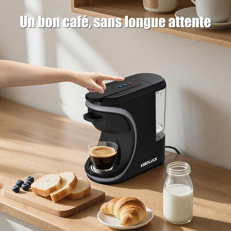 Machine à café 3 en 1, pour Nespresso Original/pour Dolce Gusto et le café moulu, réservoir d'eau d'une capacité de 600 ml