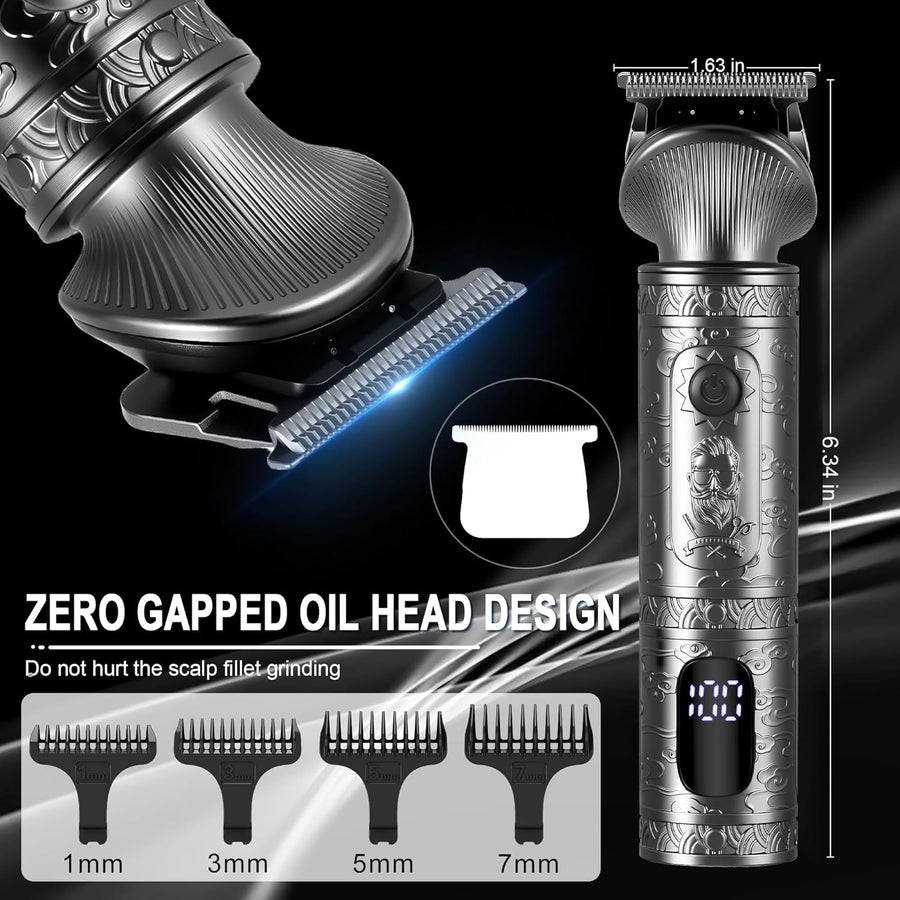 Tondeuse Barbe Homme Tondeuse Cheveux Professionnelle Avec Lame en T de Coupe de Cheveux Chauve 0 mm Rasoir électrique Tondeuse Corps de Précision pour Nez 7 en 1