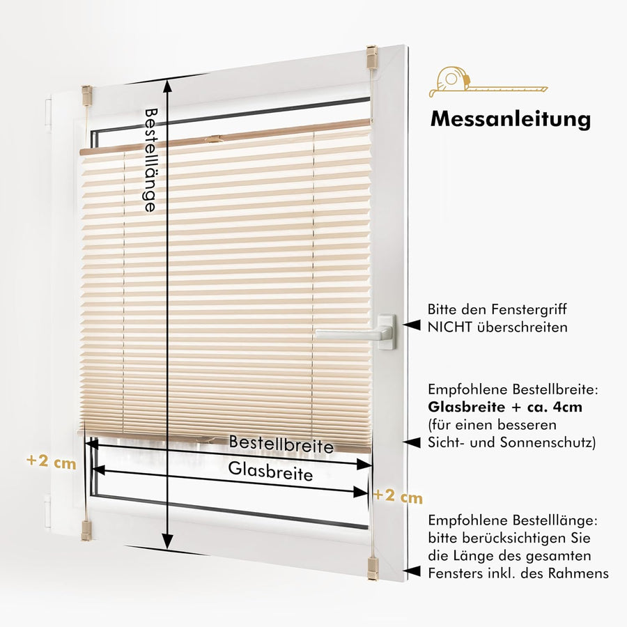 Lot de x2 Store Plissé Sans Perçage 50cm x 100cm Blanc pour Portes et Fenêtres Opaque Protection Vie Privée Protection Solaire Prêt à l'Emploi Enrouleur