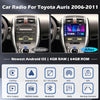 Autoradio Android 15 pour Toyota Auris 2006-2011 4GB + 64GB Autoradio 2 Din Wireless Carplay Android Auto 10 Pouces Écran Tactile avec GPS WiFi FM/RDS 32EQ Caméra de Recul MIC