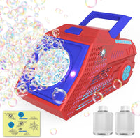 Machine à Bulles Automatique pour Enfants 10000+ Bulles par Minute, Machine à Bulles Portable Rechargeable avec 6 Grands Trous
