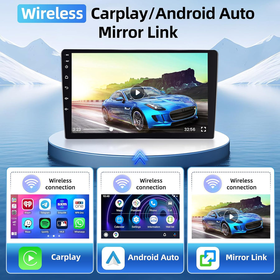 Autoradio Android 4G+64G pour Peugeot 308/408 2007-2015 avec Wireless Carplay&Android Auto, 9'' IPS Touch Screen Radio Voiture avec Bluetooth 5.0/GPS/Caméra de recul/FM/WiFi/SWC