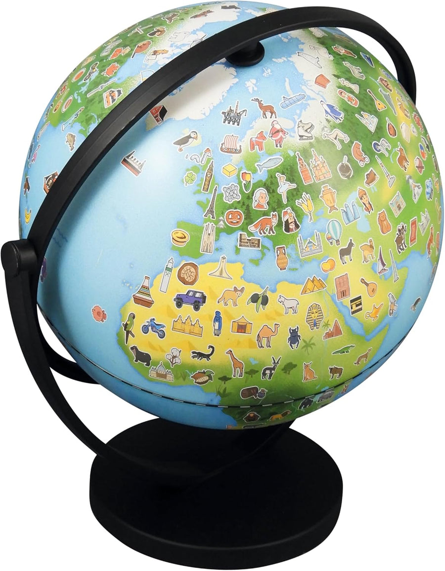 Globe Junior 20cm 300 Cartes avec Dessins et Infos Jouet Ludique Enfant