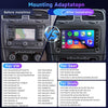 Autoradio 7" Bluetooth pour VW Golf 5 6 Polo Passat Skoda Touran Seat Carplay sans Fil Android Auto, WiFi GPS Navi HiFi RDS/Radio FM 2 DIN avec caméra de recul AHD/DVR/Canbus