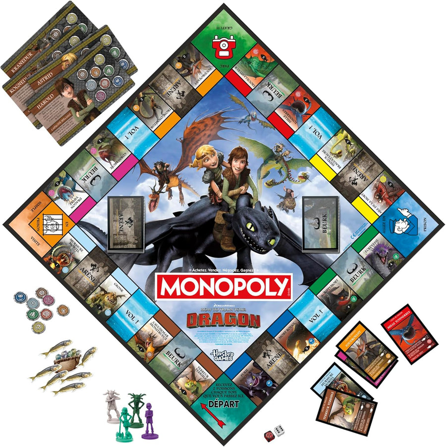 Monopoly : Dragons, Jeu de Plateau inspiré du Film de Dreamworks - Version française