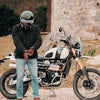 Veste Moto Hommes Taille L Hiver Protection CE Doublure Amovible Équipement de Protection Vintage Décontracté Moto NOIR