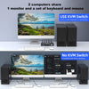 Commutateur KVM 2 ordinateurs 1 moniteur 8K à 60 Hz/4K à 120 Hz Commutateurs KVM HDMI Télécommande filaire, alimentation et câble USB 3.0 inclus