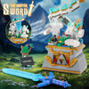 Master Sword avec Dragon, Jouets de Construction Link Épée, Micro Maquette Château d'Hyrule, Cadeaux d'anniversaire pour Garçons Filles 8-12 Ans (677pcs)