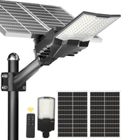 Lampadaire Solaire Exterieur, OHF-Plus Projecteur Led Solaire Exterieur, IP67 Étanche Eclairage Lampe Exterieur Puissante pour Jardin, Cour, Garage