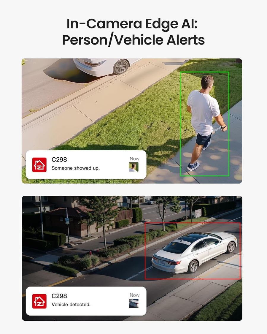 Caméra Surveillance WiFi avec Double Objectif 2MP+2MP, Caméra Motorisée Extérieure, 360° Vue Détection Humaine/Véhicule, Audio Bidirectionnel, Sirène Alarme, Vision Nocturne en Couleur