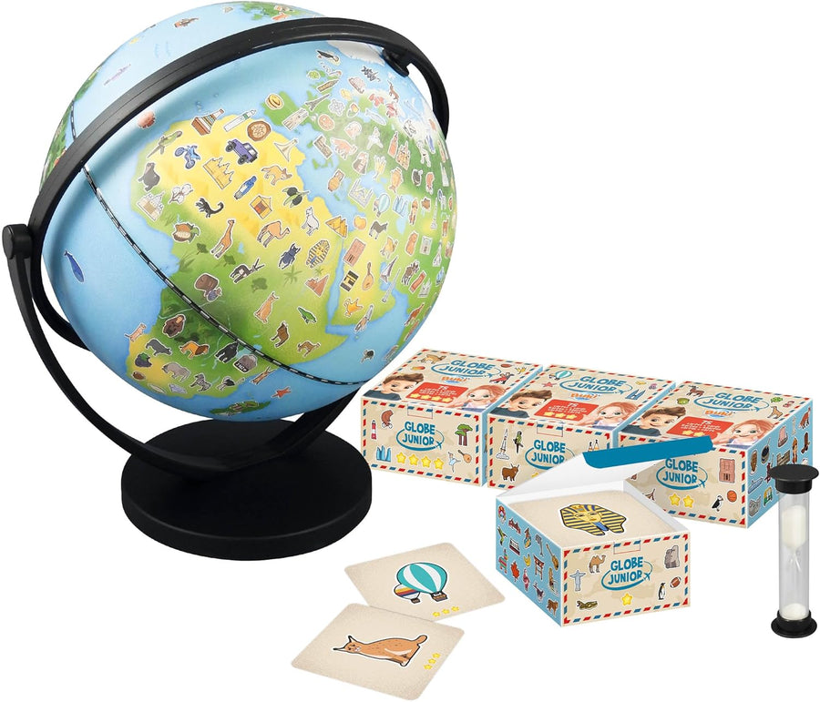 Globe Junior 20cm 300 Cartes avec Dessins et Infos Jouet Ludique Enfant