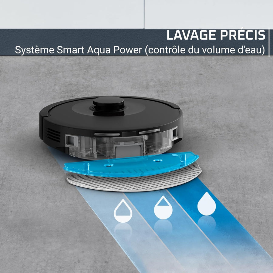 Rowenta X-PLORER Serie85, Aspirateur robot laveur, Aspiration en profondeur, Navigation intelligente, Détection laser à 360°, RR87C5FE NOIR