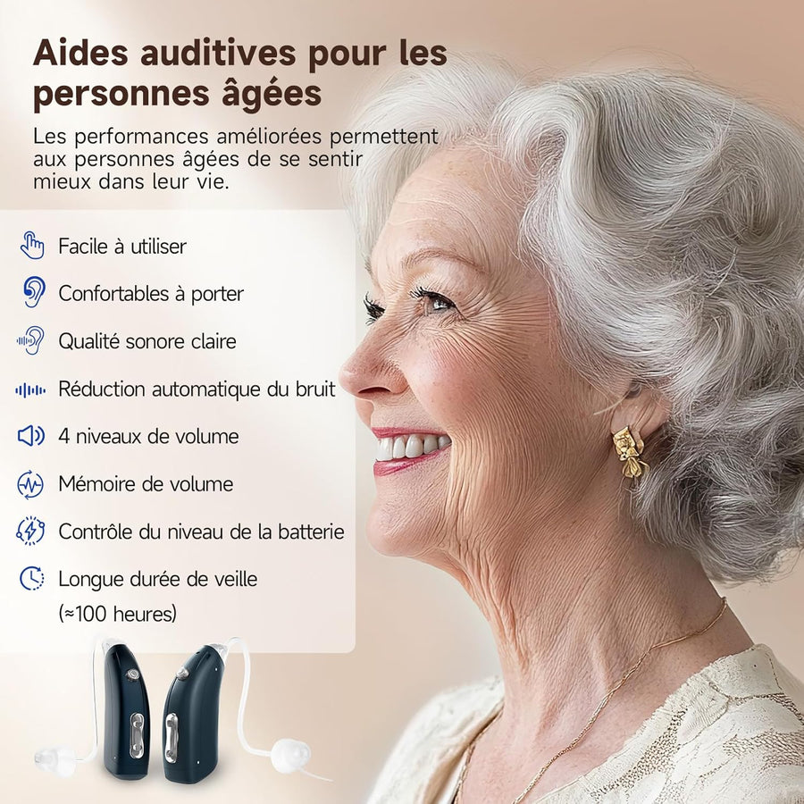 Paire de Dispositif intelligent de réduction du bruit chargé avec la dernière puce intelligente avec boîtier de charge à main
