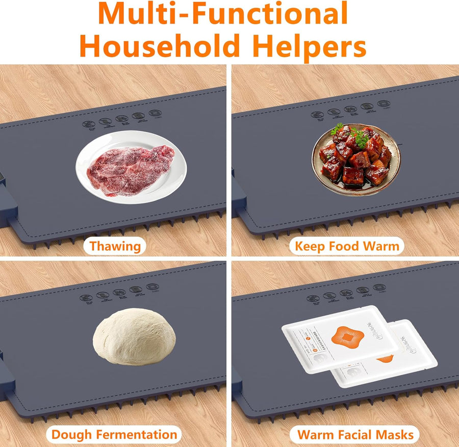 Plaque Chauffante Électrique Silicone Pliable Flexible avec 5 Température Réglable et Minuteur