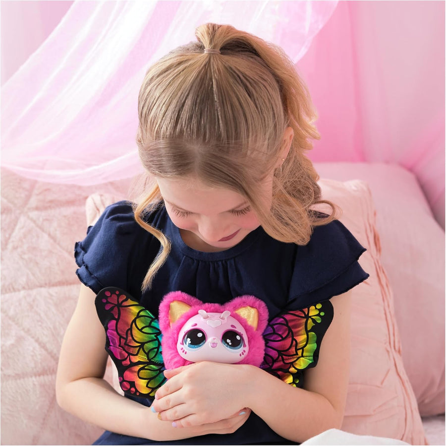 Hatchimals - Bloomables Ma Fleur Magique KittyFly - Chenille Papillon Double Éclosion À Répéter - Peluches Et Animaux Interactifs - 100 Sons & Réactions - Jouet Enfant 5 Ans Et +