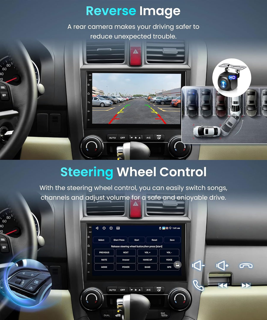 Autoradio 2 Din 4G+64G 7 Pouces Android, Écran Tactile Carplay sans Fil 2 Din Autoradio avec Android Auto Mirror Link GPS Navi Bluetooth WiFi/FM/RDS/EQ/SWC/USB Caméra de Recul