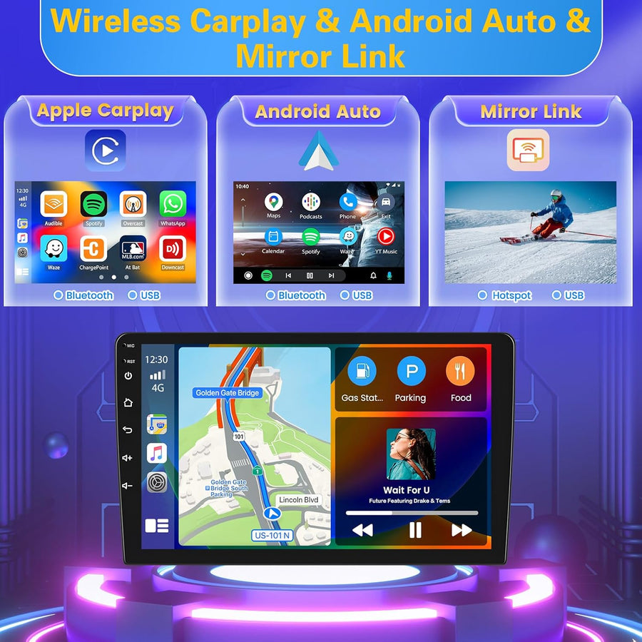 Autoradio Android 13 4Go+64Go pour Seat Ibiza 2009-2013 avec sans Fil Carpaly&Android Auto& MirrorLink, 9" IPS Ecran Tactile Radio Voiture avec Bluetooth 5.0/GPS/FM/WiFi/SWC/32EQ