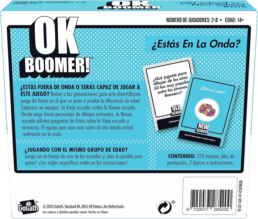 Jeux Goliath, OK Boomer ! Le Duel Générationnel Jeux de Société Famille Version Espagnol
