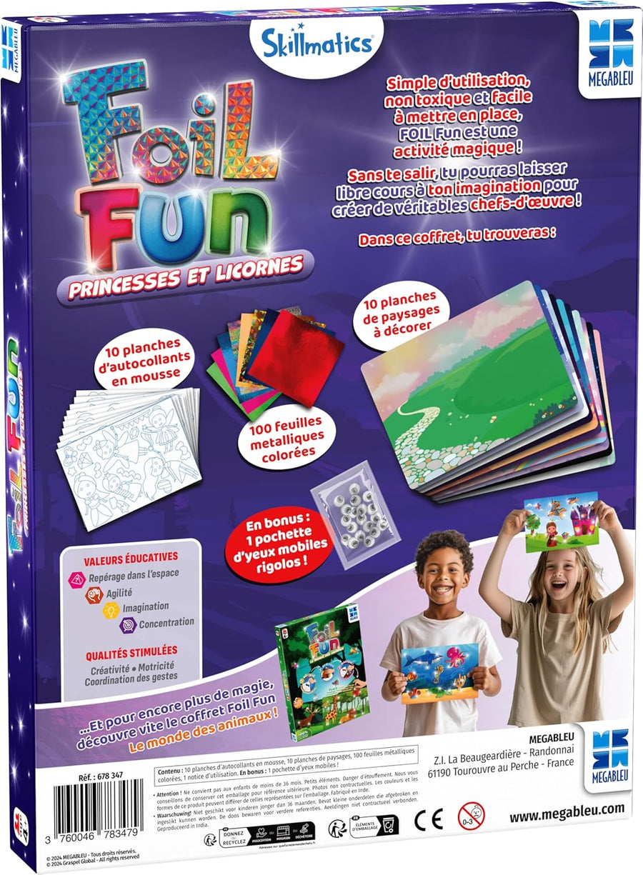 Jeux Megableu Foil Fun-Princesses ET Licornes-Loisirs Enfants-Activité créative et ludique-A partir de 4 Ans