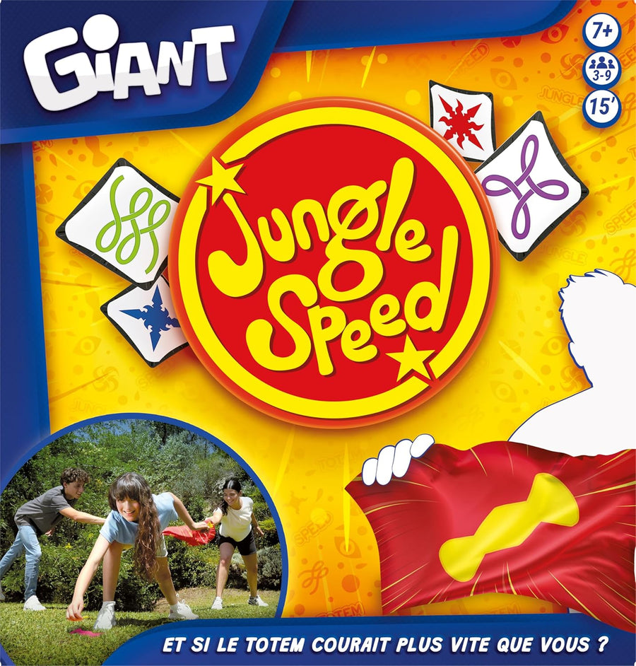 Jungle Speed Giant - Jeux de société - Jeu de Cartes intérieur/extérieur - Observation et rapidité - Adultes et Enfants à partir de 7 Ans - 3 à 9 Joueurs - 15 Minutes - Version Française