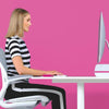Support Ecran Ajustable Hauteur Reglable 2 Position Confort Bureau Travail BLANC ROSE