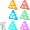 Lot de x6 Lampe LED Triangle Modulable Couleur Telecommande Rechargeable Lumiere Enfant
