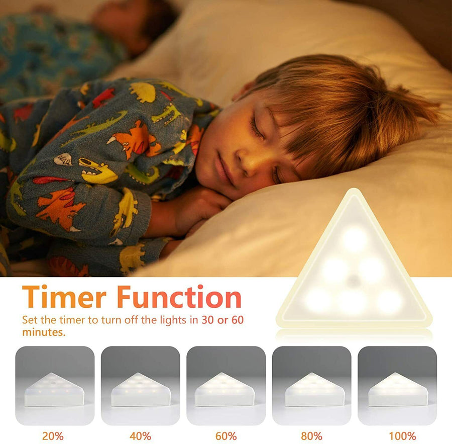 Lot de x6 Lampe LED Triangle Modulable Couleur Telecommande Rechargeable Lumiere Enfant