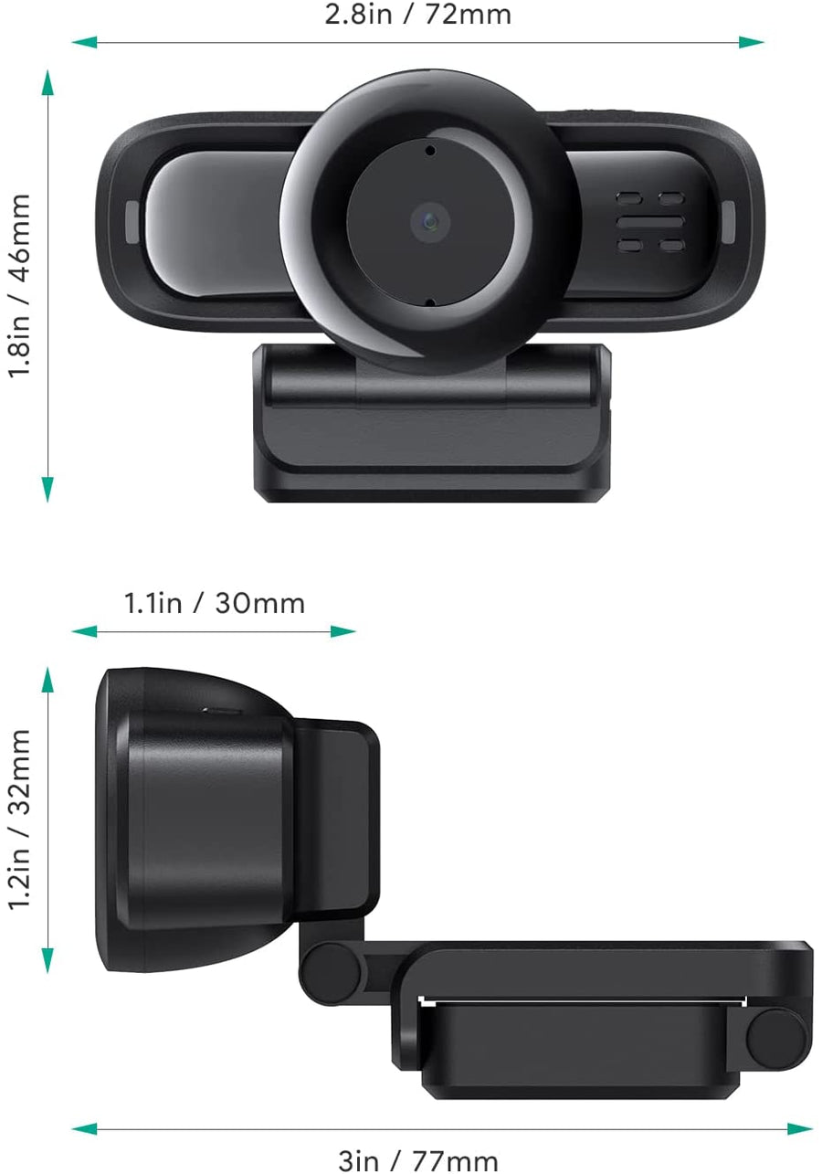 Webcam 1080p avec Mise au Point Automatique, Caméra de Streaming Micro Réduction de bruit