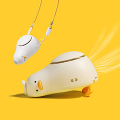 Ventilateur de Poche De Cou Sans Lame Rechargeable USB 3 Vitesse Forme Canard Cordon Réglable