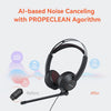 Casque Filaire Double Oreille Micro/contrôle en Ligne Connexion PC/Mac/Mobile USB A/Type-C/3