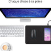 Tapis de Souris Ultra Fin Chargeur à Induction Qi sans Fil pour Smartphone NOIR