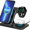 Station de charge sans fil pliable 3 en 1 Puissance 15W Compatible smartphone smartwatch Qi