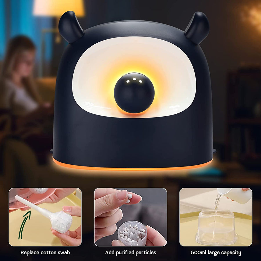 Mini Humidificateur d'Air 500ml Diffuseur Arome Fonction Veilleuse
