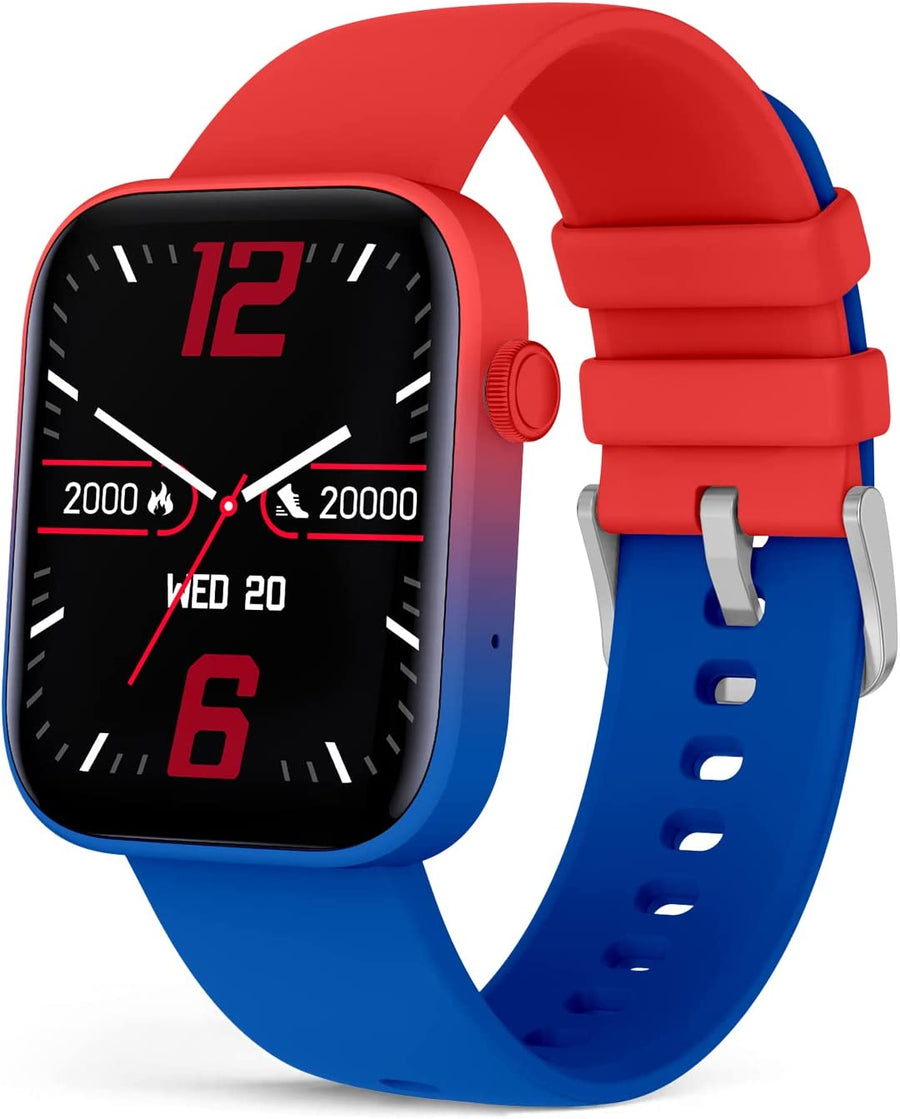 Montre Connectée Bluetooth Ecran 1,8" Fréquence Cardiaque/120 Modes Sport/Étanche IP67 ROUGE