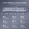 Station d'accueil 13 en 1 4K HDMIx2,VGA x1,USB 3.0x2,USB 2.0x2,SD/TF Gigabit Ethernet Audio