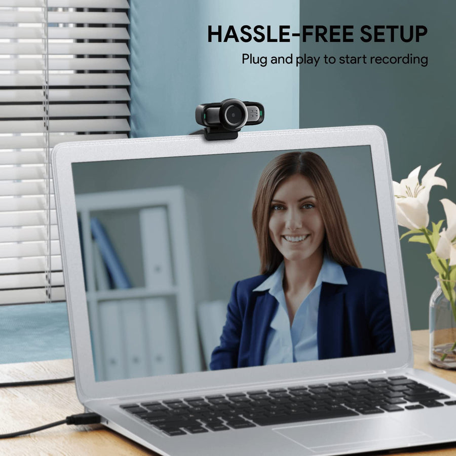 Webcam 1080p avec Mise au Point Automatique, Caméra de Streaming Micro Réduction de bruit