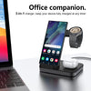 Station de Charge Rapide Sans Fil 3 en 1 Compatible avec derniers smartphones NOIR