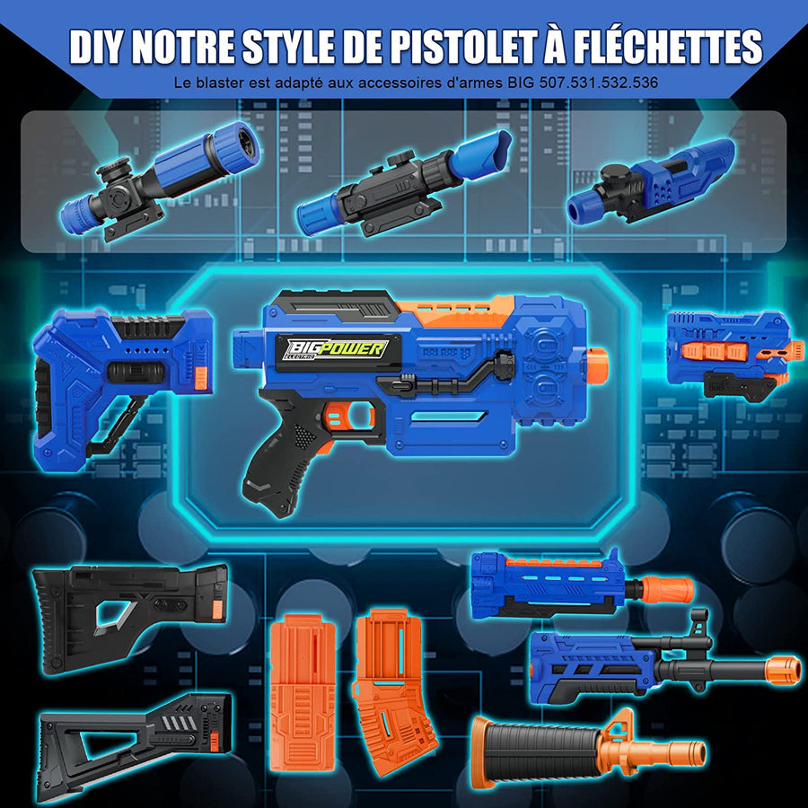 Jeux Fusil de Sniper motorisé avec 2 Clips et 100 fléchettes en Mousse Compatible avec marque
