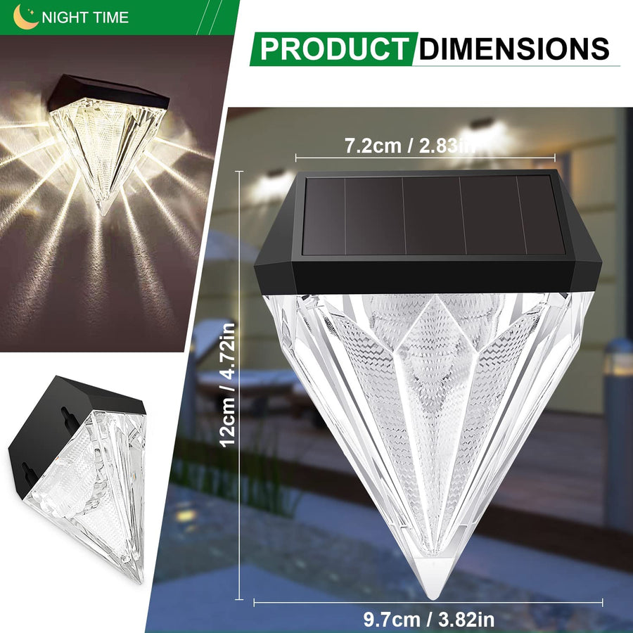 Lot de 2 lampes solaires pour extérieur de jardin - LED - Blanc froid - IP55 - Étanche