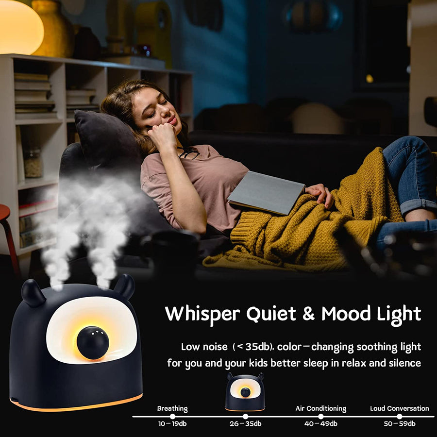 Mini Humidificateur d'Air 500ml Diffuseur Arome Fonction Veilleuse
