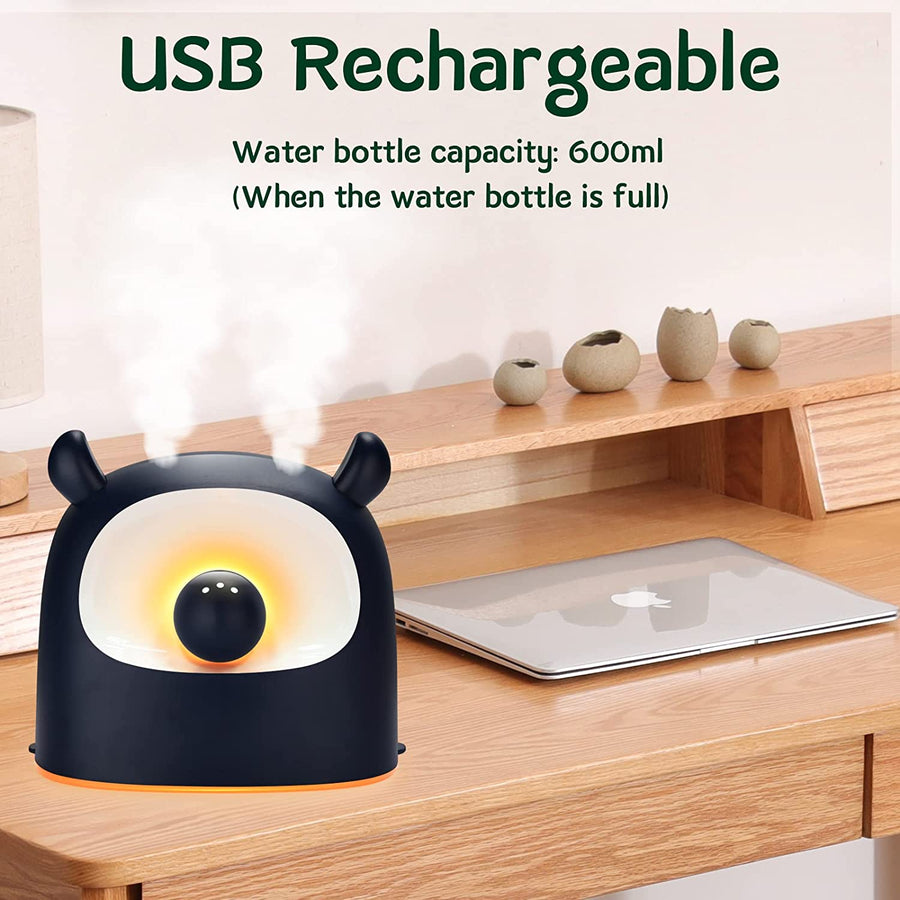 Mini Humidificateur d'Air 500ml Diffuseur Arome Fonction Veilleuse