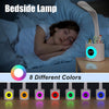 Lampe de Bureau LED 10W Veilleuse Chargement USB Porte-Stylo Reveil Lampe de Chevet RGB