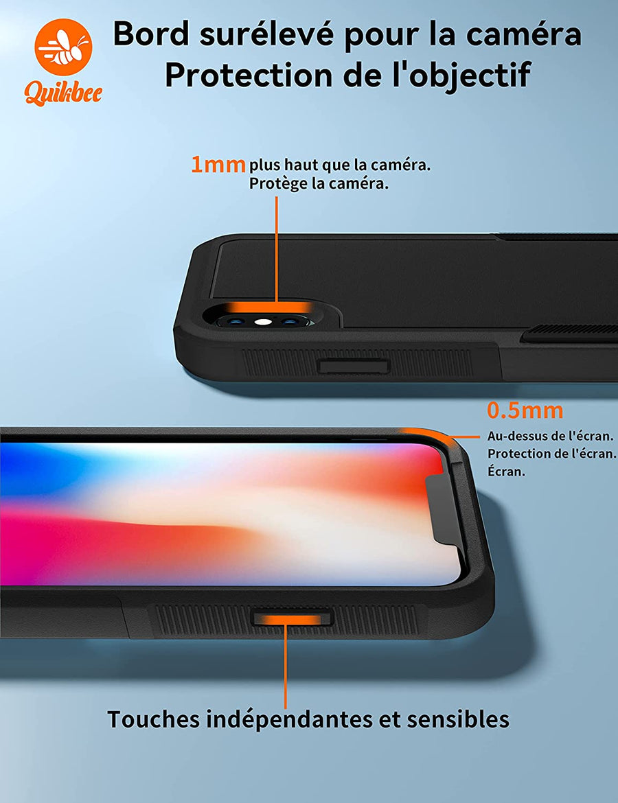 Coque de téléphone pour iPhone 6,5" XS MAX Protection de qualité Anti-Chute et Double Couche
