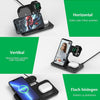 Station de charge sans fil pliable 3 en 1 Puissance 15W Compatible smartphone smartwatch Qi