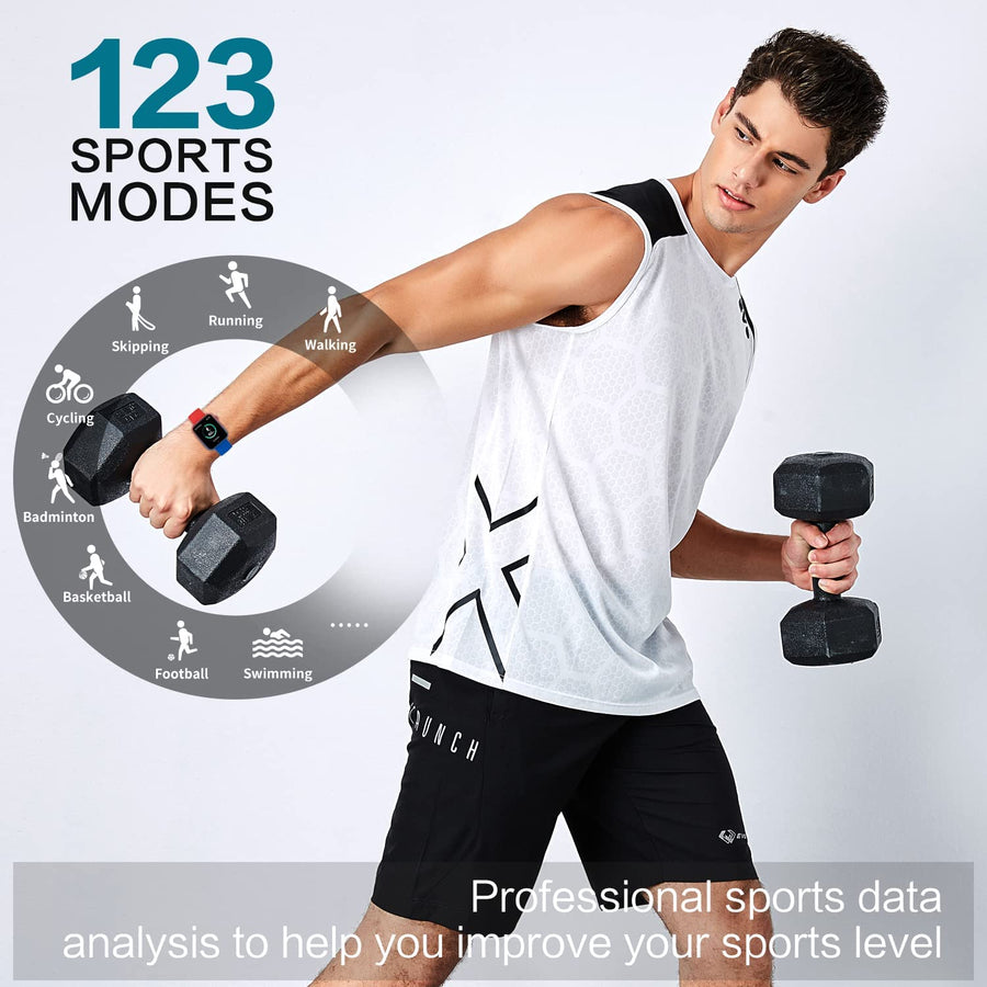 Montre Connectée Bluetooth Ecran 1,8" Fréquence Cardiaque/120 Modes Sport/Étanche IP67 ROUGE