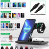 Station de charge sans fil pliable 3 en 1 Puissance 15W Compatible smartphone smartwatch Qi