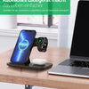 Station de charge sans fil pliable 3 en 1 Puissance 15W Compatible smartphone smartwatch Qi