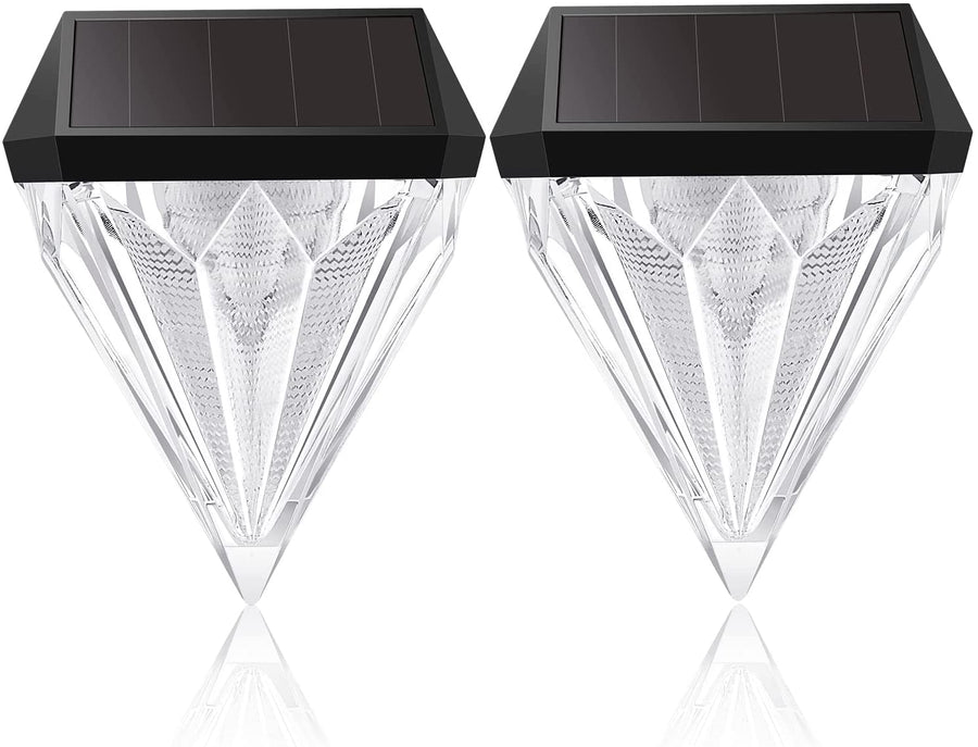 Lot de 2 lampes solaires pour extérieur de jardin - LED - Blanc froid - IP55 - Étanche